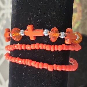Beaded elastic bracelet hand made
